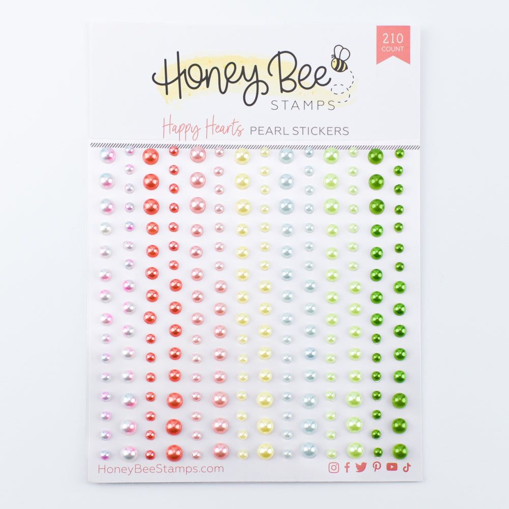 Happy Hearts - Pearl Stickers - 210 Count - Honey Bee Stamps