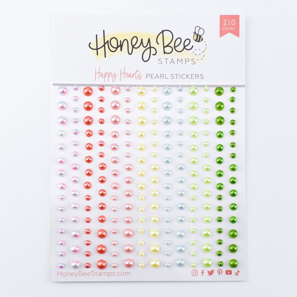 Happy Hearts - Pearl Stickers - 210 Count - Honey Bee Stamps