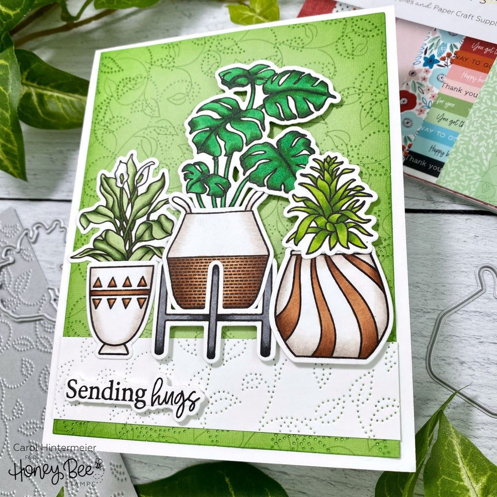 Happy Plants - 6x8 Photopolymer Stamp Set - Retiring - Honey Bee Stamps
