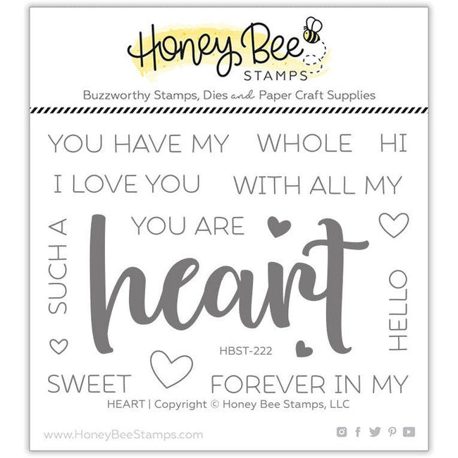 Heart - 3x4 Stamp Set - Honey Bee Stamps