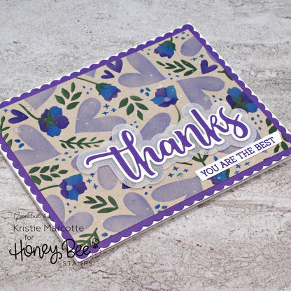 Hearts In Bloom - Set of 4 - 6"x6" Layering Background Stencils - Honey Bee Stamps