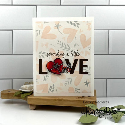 Hearts In Bloom - Set of 4 - 6"x6" Layering Background Stencils - Honey Bee Stamps