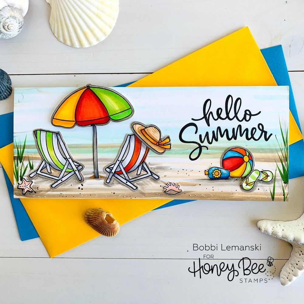 Hello Summer - 6x6 Photopolymer Stamp Set - Honey Bee Stamps