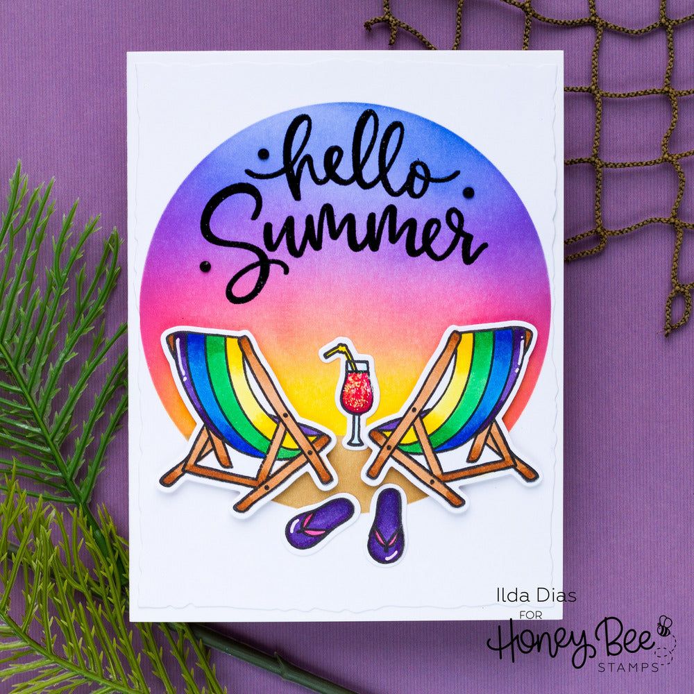 Hello Summer - 6x6 Photopolymer Stamp Set - Honey Bee Stamps