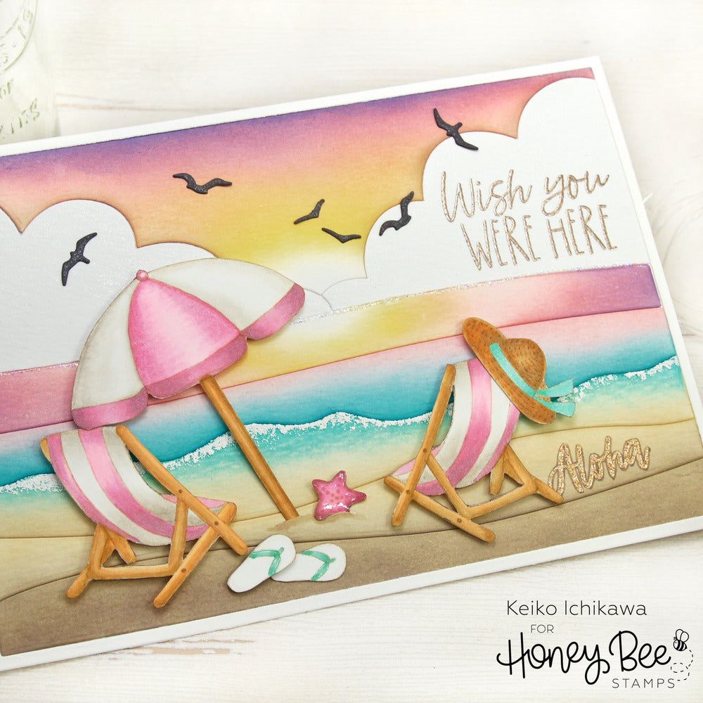 Hello Summer - 6x6 Photopolymer Stamp Set - Honey Bee Stamps