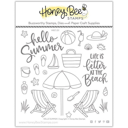 Hello Summer - 6x6 Photopolymer Stamp Set - Honey Bee Stamps