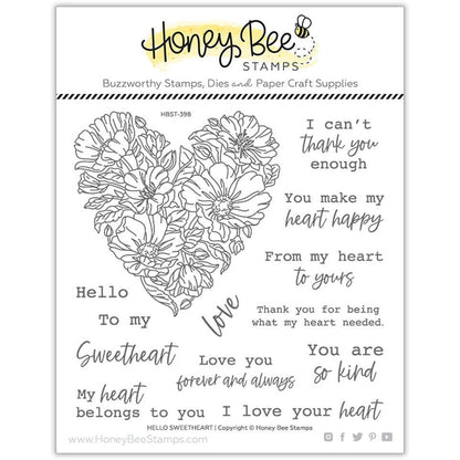 Hello Sweetheart - 6x6 Photopolymer Stamp Set - Honey Bee Stamps