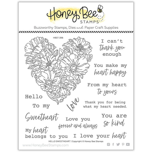 Hello Sweetheart - 6x6 Stamp Set - Honey Bee Stamps