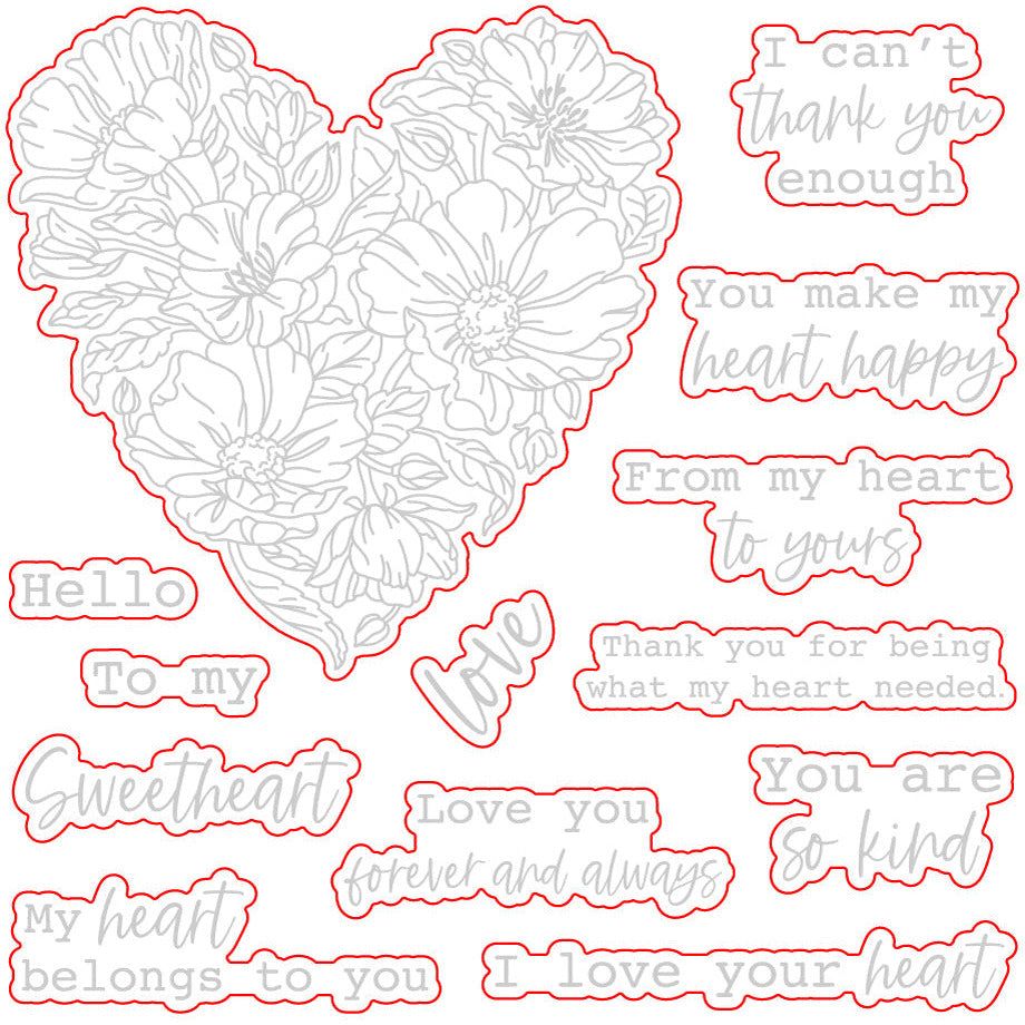 Hello Sweetheart - Honey Cuts - Coordinating Dies - Honey Bee Stamps