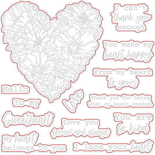 Hello Sweetheart - Honey Cuts - Coordinating Dies - Honey Bee Stamps