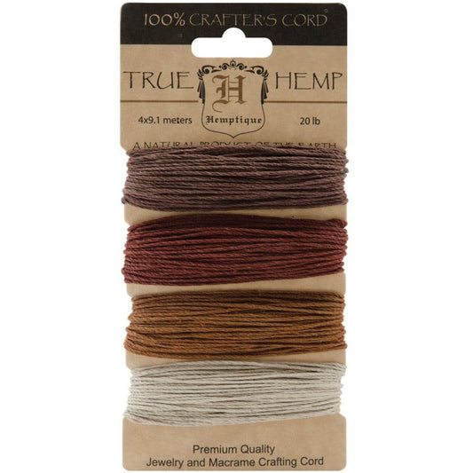 Hemp Cord 20 lb Set of 4 Colors - Bronze - Honey Bee Stamps