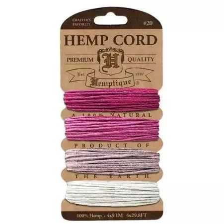 Hemp Cord 20 lb Set of 4 - Ruby - Honey Bee Stamps