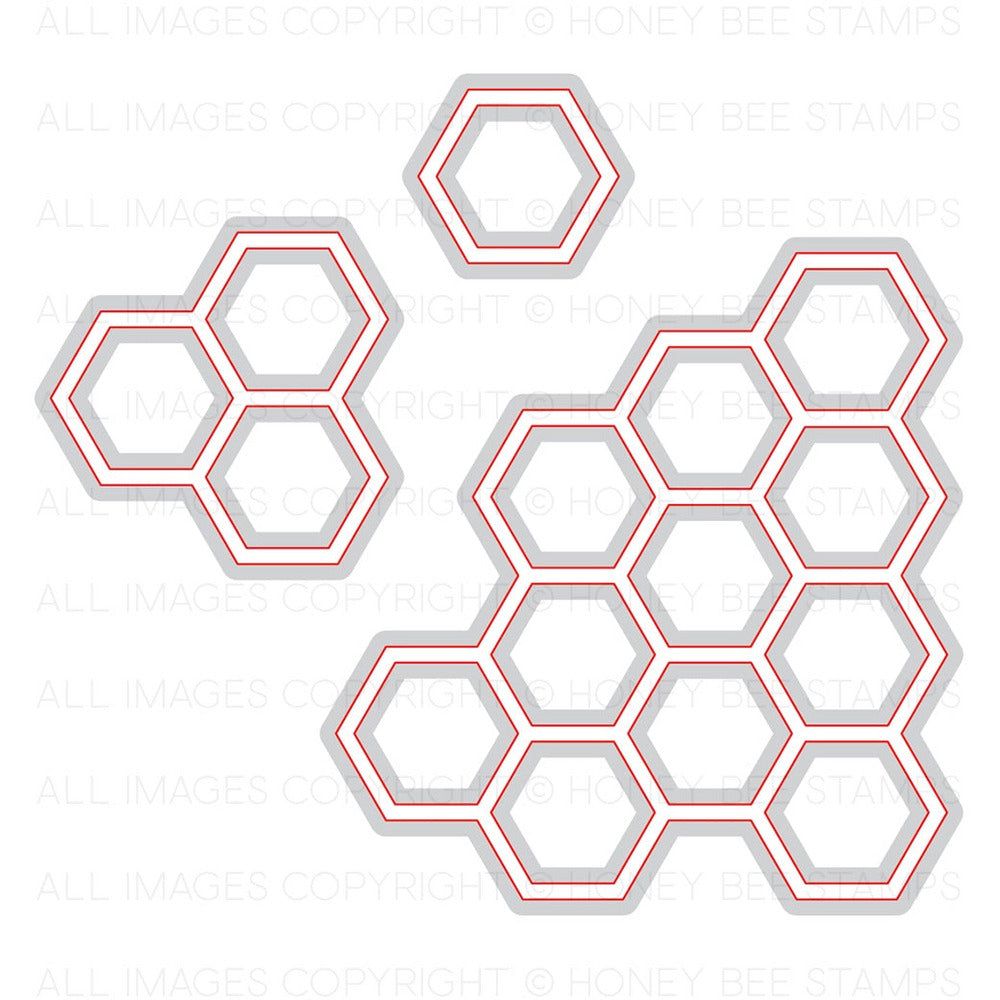 Hexagon Bunches - Honey Cuts - Stand - Alone Dies - Honey Bee Stamps