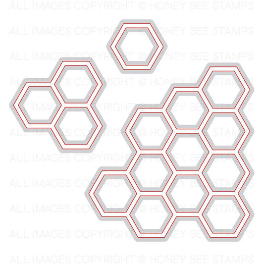 Hexagon Bunches - Honey Cuts - Stand - Alone Dies - Honey Bee Stamps