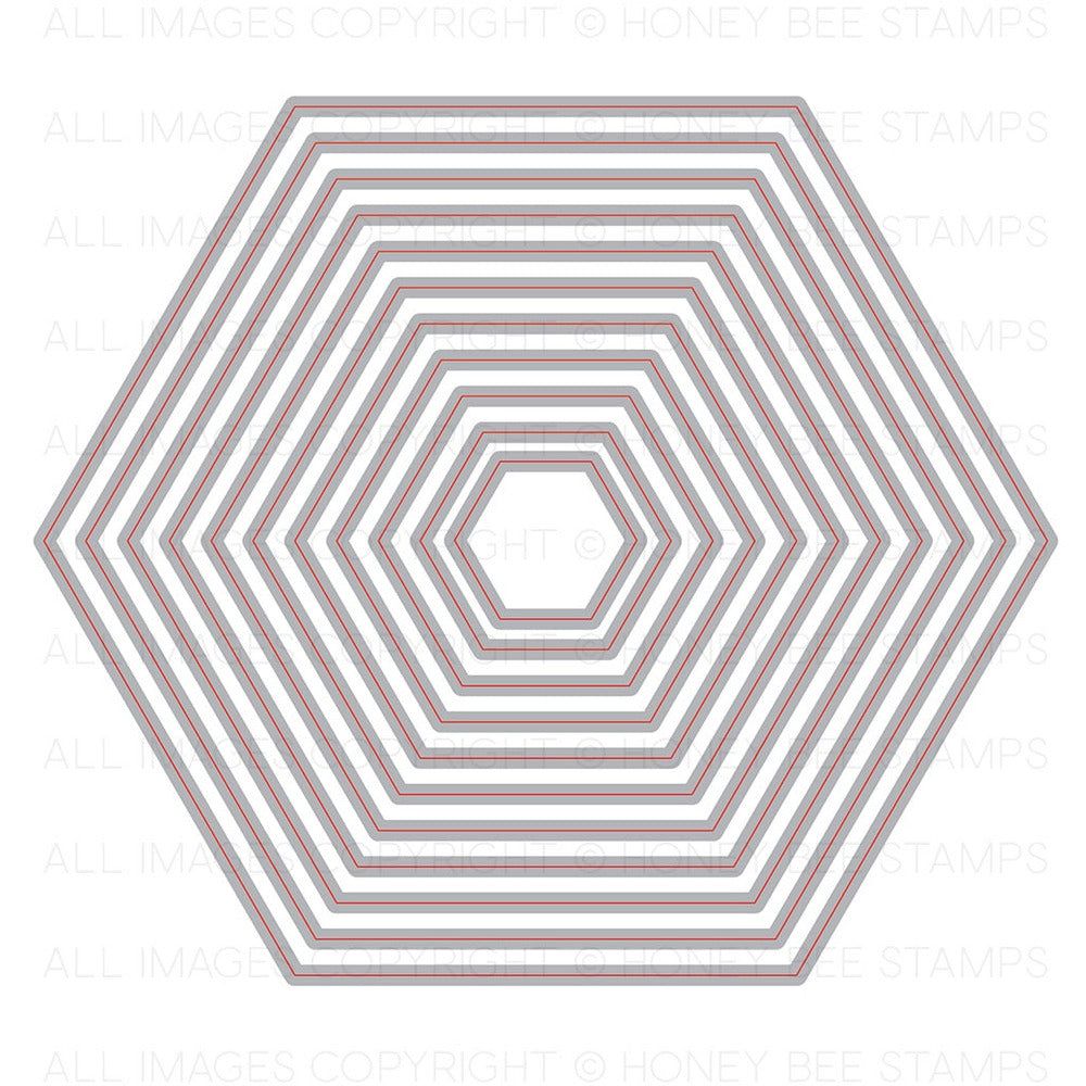 Hexagon Solid Stack - Honey Cuts - Stand - Alone Dies - Retiring - Honey Bee Stamps