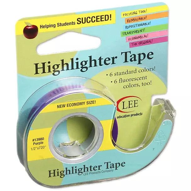 Highlighter Tape - Fluorescent Purple .5" x 720" - Honey Bee Stamps