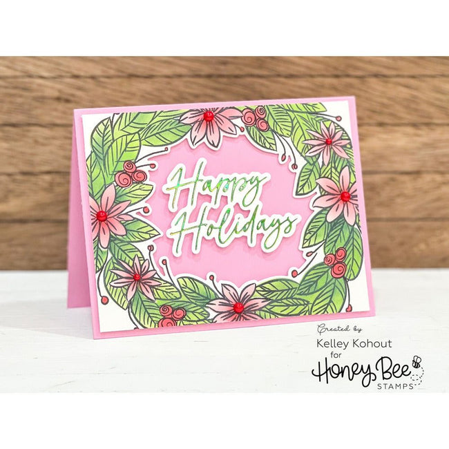 Holiday Wreath - 6x7 Stamp Set - Retiring - Honey Bee Stamps