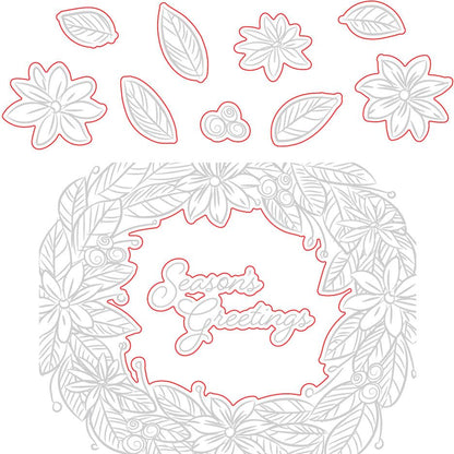 Holiday Wreath - Honey Cuts - Coordinating Dies - Retiring - Honey Bee Stamps