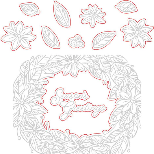 Holiday Wreath - Honey Cuts - Coordinating Dies - Retiring - Honey Bee Stamps