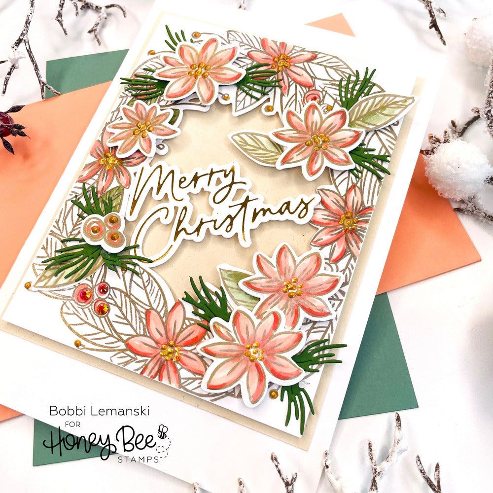 Holiday Wreath - Honey Cuts - Coordinating Dies - Retiring - Honey Bee Stamps