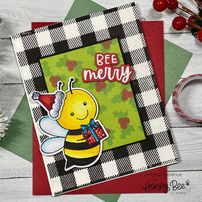 Holly and Berries - Set of 2 - 6"x6" Layering Stencils - Retiring - Honey Bee Stamps