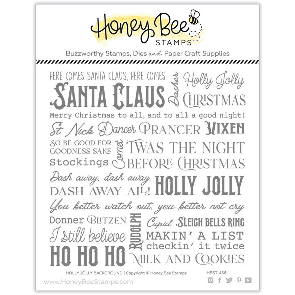 Holly Jolly Background - 6x6 Photopolymer Stamp Set - Honey Bee Stamps