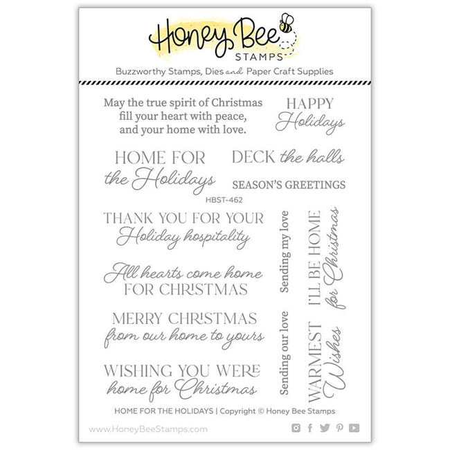 Home For The Holidays - 4x5 Stamp Set - Honey Bee Stamps