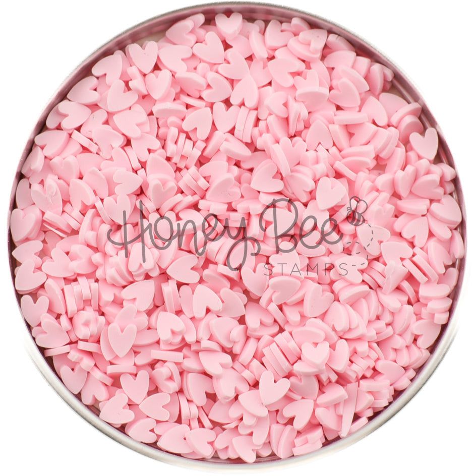 Hug Me - Pink Clay Heart Embellishments - Honey Bee Stamps