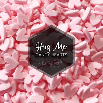 Hug Me - Pink Clay Heart Embellishments - Honey Bee Stamps