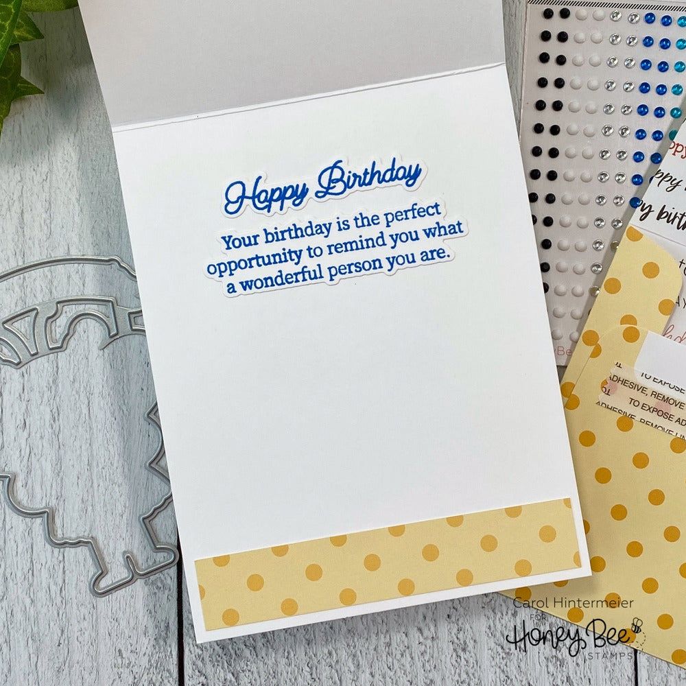 Inside: Birthday Sentiments - 6x6 Photopolymer Stamp Set - Honey Bee Stamps