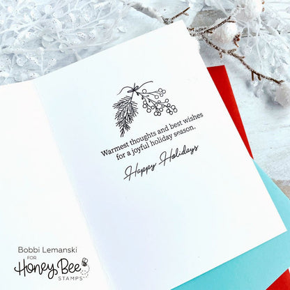 Inside: Holiday Sentiments - 6x6 Photopolymer Stamp Set - Honey Bee Stamps