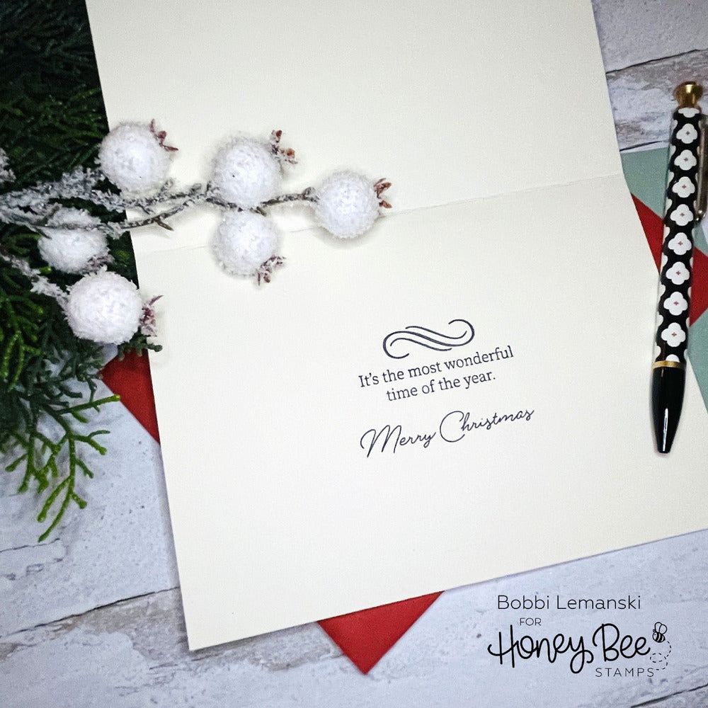 Inside: Holiday Sentiments - Honey Cuts - Coordinating Dies - Honey Bee Stamps