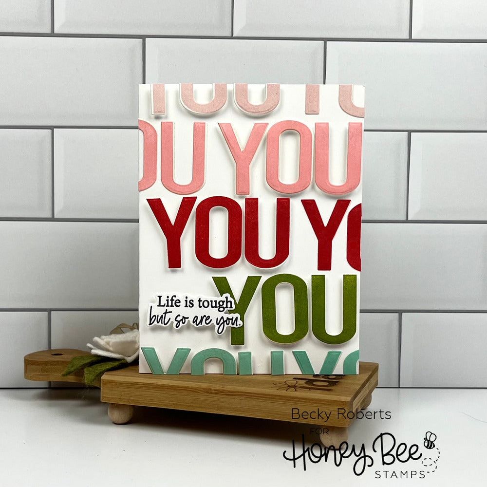 Inside: Kindness Sentiments - 6x8 Photopolymer Stamp Set - Honey Bee Stamps