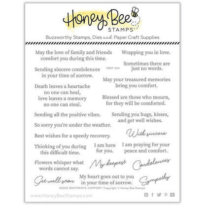 Inside Sentiments: Comfort - 6x6 Photopolymer Stamp Set - Honey Bee Stamps