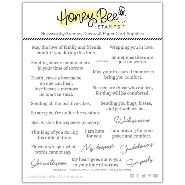 Inside Sentiments: Comfort - 6x6 Stamp Set - Honey Bee Stamps