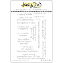 Inside: Snarky Birthday Sentiments - 4x6 Stamp Set - Honey Bee Stamps