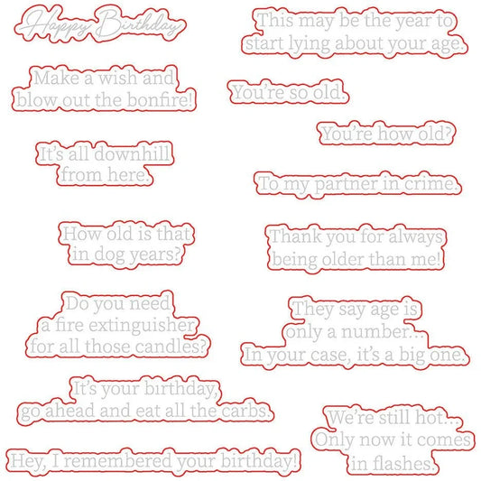 Inside: Snarky Birthday Sentiments - Honey Cuts - Coordinating Dies - Honey Bee Stamps