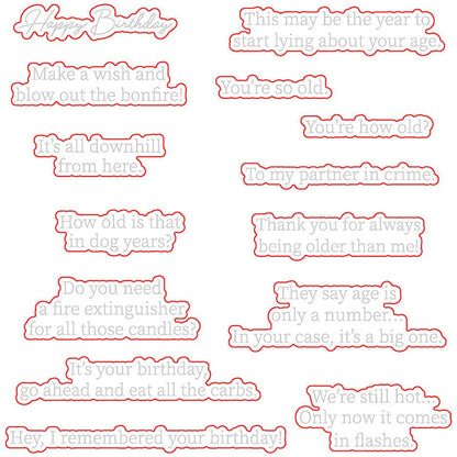 Inside: Snarky Birthday Sentiments - Honey Cuts - Coordinating Dies - Honey Bee Stamps