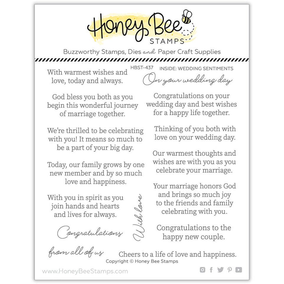 Inside: Wedding Sentiments - 6x6 Stamp Set - Honey Bee Stamps
