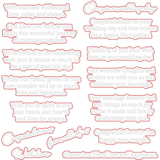 Inside: Wedding Sentiments - Honey Cuts - Coordinating Dies - Honey Bee Stamps