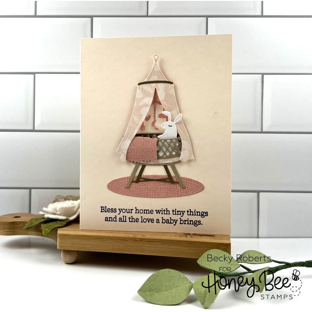 Inside: Welcome Baby Sentiments - 6x6 Photopolymer Stamp Set - Honey Bee Stamps