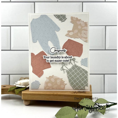 Inside: Welcome Baby Sentiments - 6x6 Photopolymer Stamp Set - Honey Bee Stamps