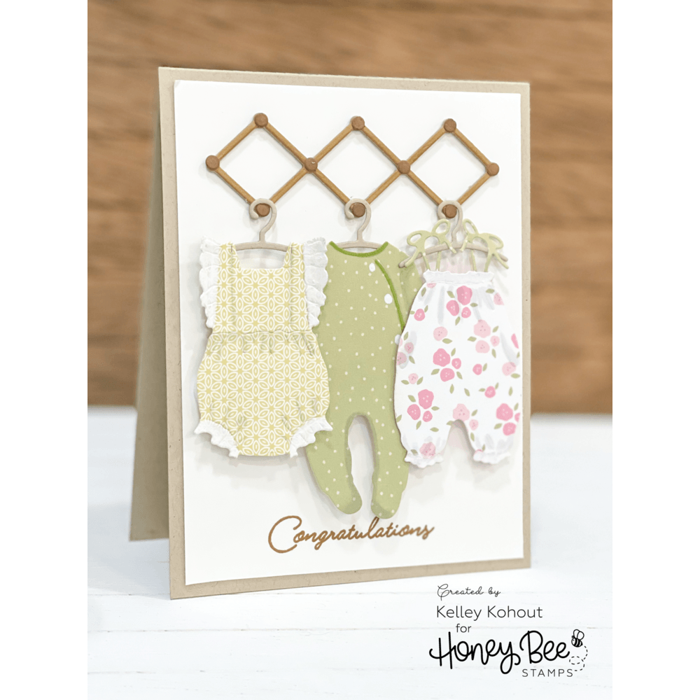 Inside: Welcome Baby Sentiments - Honey Cuts - Coordinating Dies - Honey Bee Stamps