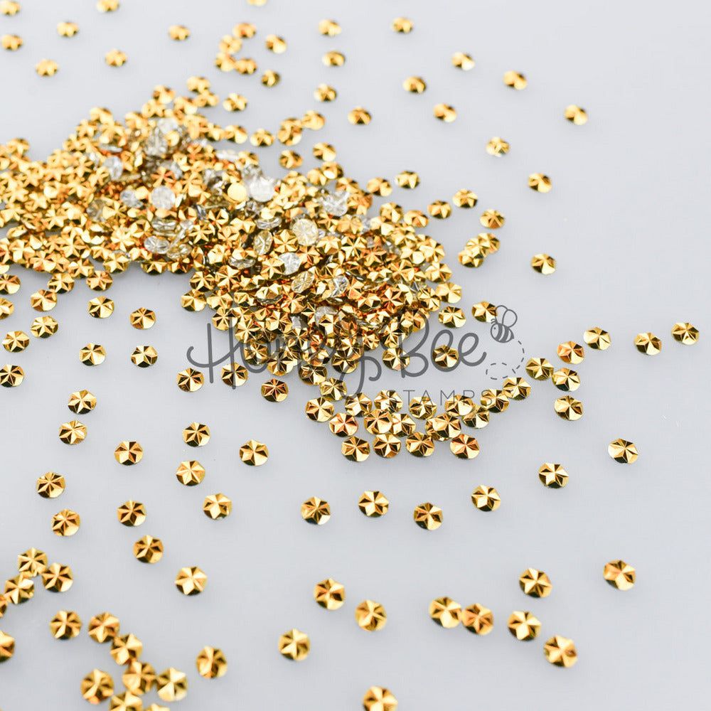 Jewel of Gold - 5mm Star Faceted Rhinestones - Honey Bee Stamps