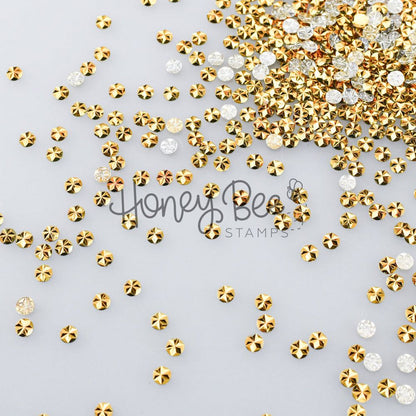 Jewel of Gold - 5mm Star Faceted Rhinestones - Honey Bee Stamps