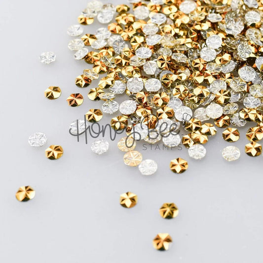 Jewel of Gold - 5mm Star Faceted Rhinestones - Honey Bee Stamps