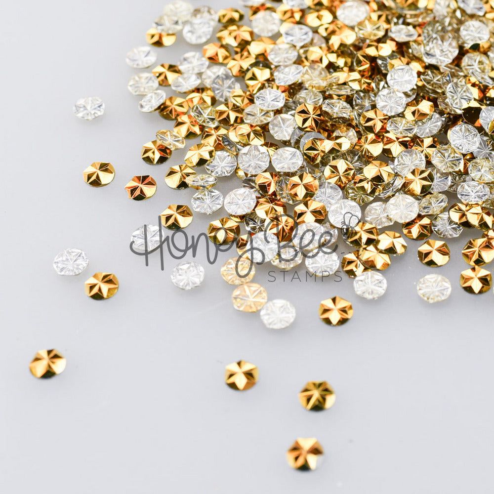 Jewel of Gold - 5mm Star Faceted Rhinestones - Honey Bee Stamps