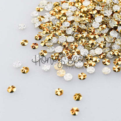 Jewel of Gold - 5mm Star Faceted Rhinestones - Honey Bee Stamps