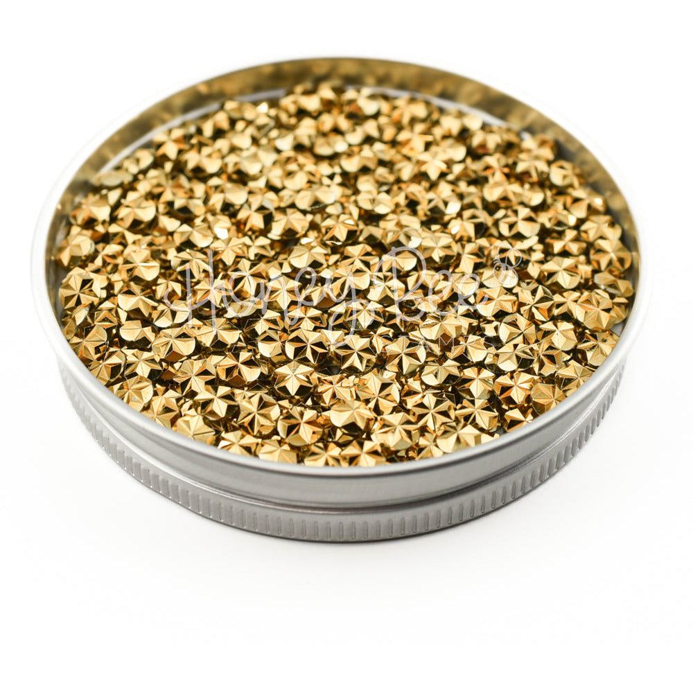 Jewel of Gold - 5mm Star Faceted Rhinestones - Honey Bee Stamps