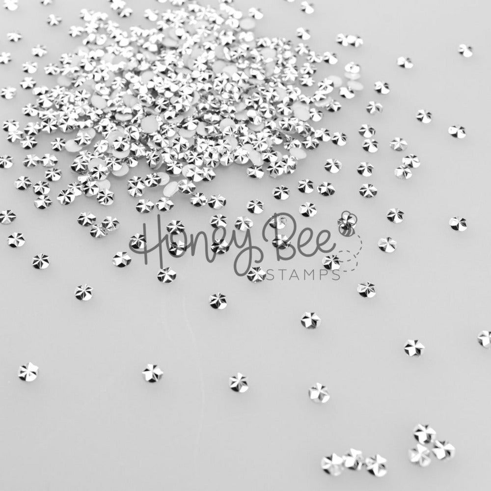 Jewel of Silver - 5mm Star Faceted Rhinestones - Honey Bee Stamps